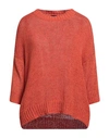 Roberto Collina Woman Sweater Orange Size M Cotton, Polyacrylic
