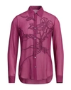 Dries Van Noten Man Shirt Mauve Size 42 Viscose In Purple