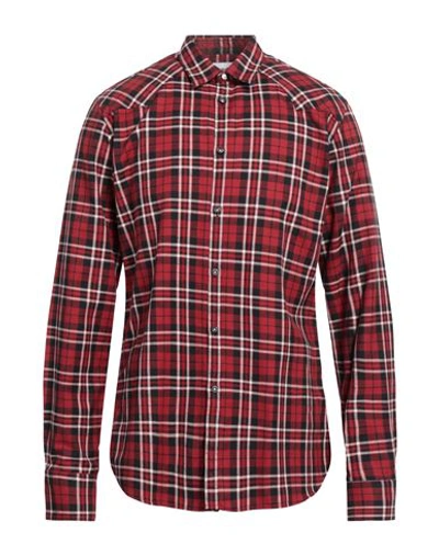 Aglini Man Shirt Red Size 17 Cotton