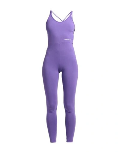Hinnominate Woman Jumpsuit Purple Size M Cotton, Elastane In Purple
