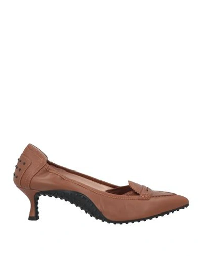 Tod's Woman Loafers Brown Size 10 Soft Leather
