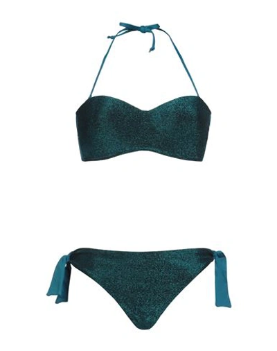 Vacanze Italiane Woman Bikini Deep Jade Size 12 Polyamide, Metallic Fiber In Green