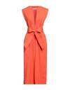 Liviana Conti Woman Midi Dress Orange Size 4 Cotton, Polyamide, Elastane In Orange