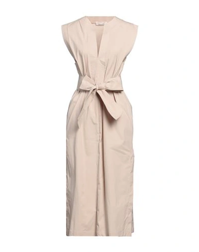 Liviana Conti Woman Midi Dress Beige Size 6 Cotton, Polyamide, Elastane