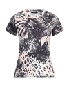 CAVALLI CLASS CAVALLI CLASS WOMAN T-SHIRT DARK PURPLE SIZE L COTTON