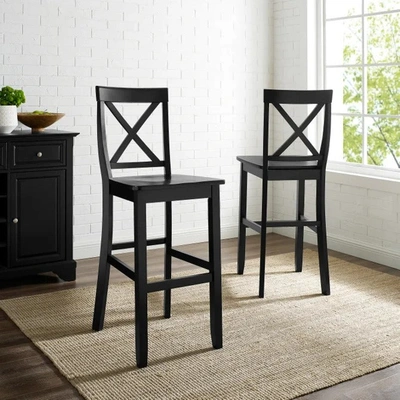 Crosley Furniture X-back Bar Stool (set Of 2), 30-inch In Black
