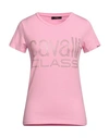 Cavalli Class Woman T-shirt Pink Size Xl Cotton, Elastane