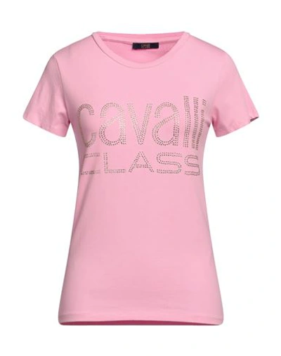 Cavalli Class Woman T-shirt Pink Size M Cotton, Elastane