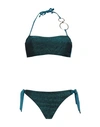 Vacanze Italiane Woman Bikini Deep Jade Size 14 Polyamide, Metallic Fiber In Green