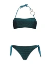 Vacanze Italiane Woman Bikini Deep Teal Size 10 Polyamide, Metallic Fiber In Green