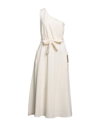 Siste's Woman Maxi Dress Ivory Size M Polyester, Viscose, Elastane In White