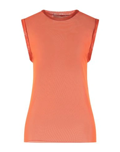 Tela Woman Top Orange Size M Polyamide, Elastane