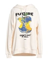 Msgm Woman Sweatshirt Off White Size S Organic Cotton