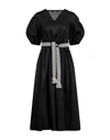 Siste's Woman Midi Dress Black Size M Cotton, Elastane