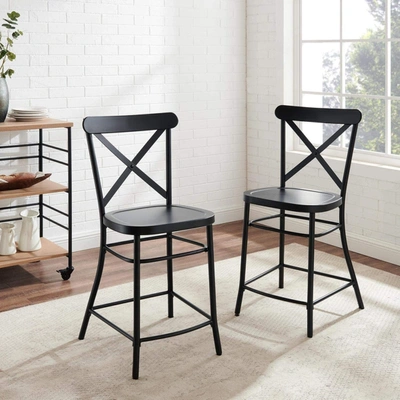 Crosley Camille 2pc Metal Counter Stool Set