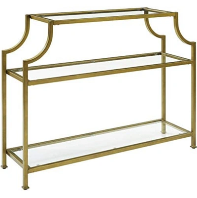 Crosley Aimee Glass Console Table In Gold
