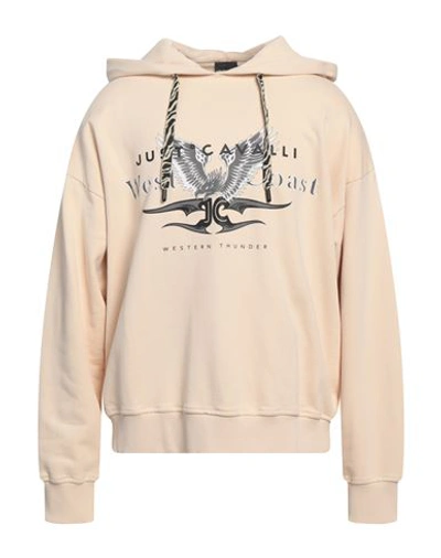 Just Cavalli Man Sweatshirt Beige Size Xl Cotton, Elastane