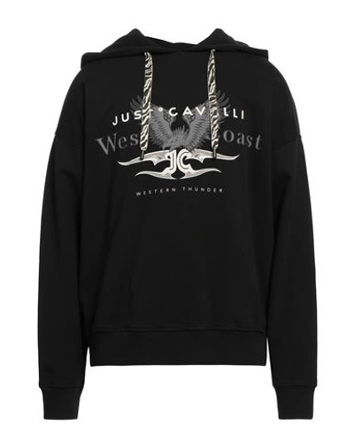 Just Cavalli Man Sweatshirt Black Size M Cotton