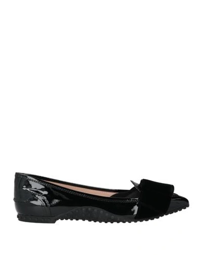 Tod's Woman Ballet Flats Black Size 5.5 Soft Leather In Black
