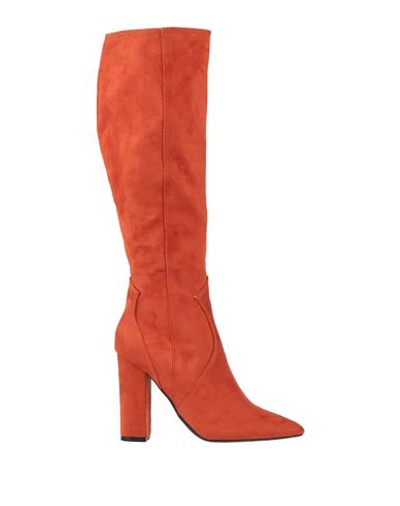 Primadonna Woman Knee Boots Orange Size 10 Textile Fibers