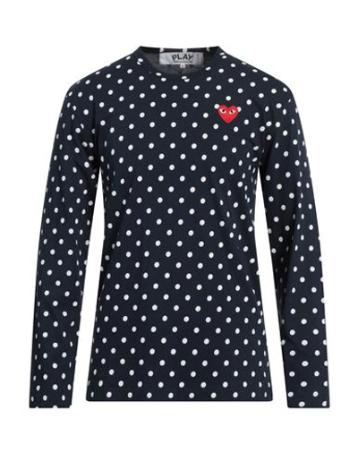 Comme Des Garçons Play Man T-shirt Midnight Blue Size S Cotton
