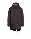 Ten C Man Puffer Dark Brown Size 40 Polyester, Polyamide