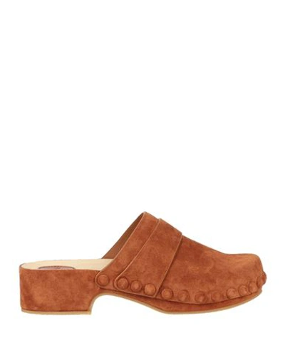 Chloé Woman Mules & Clogs Tan Size 9 Soft Leather In Brown