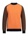 Mqj Man Sweater Orange Size 42 Polyamide, Acrylic, Wool