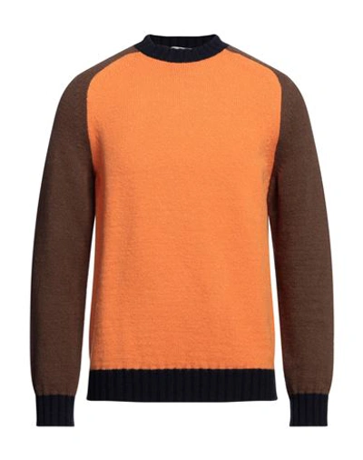 Mqj Man Sweater Orange Size 38 Polyamide, Acrylic, Wool