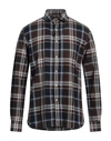 Alley Docks 963 Man Shirt Navy Blue Size M Cotton In Brown