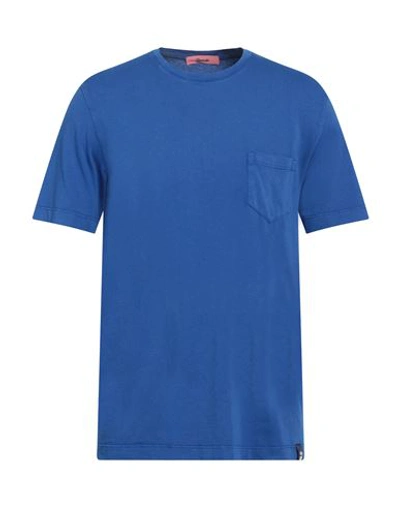 Drumohr Man T-shirt Bright Blue Size L Cotton