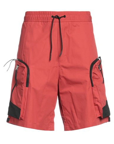 A-cold-wall* Man Shorts & Bermuda Shorts Sage Green Size 34 Cotton, Polyamide In Red