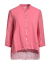 European Culture Woman Sweatshirt Pastel Pink Size M Ramie, Cotton, Lycra