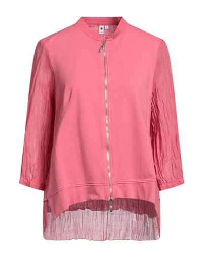 European Culture Woman Sweatshirt Pastel Pink Size Xl Ramie, Cotton, Lycra