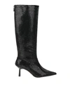 Lola Cruz Woman Knee Boots Black Size 11 Soft Leather In Black