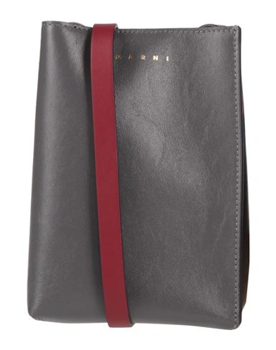 Marni Woman Cross-body Bag Lead Size - Bovine Leather, Brass In Grey