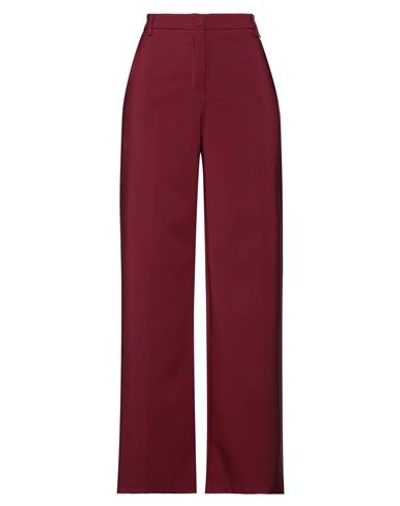 Berna Woman Pants Garnet Size 8 Polyester, Elastane In Red
