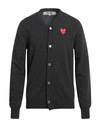 Comme Des Garçons Play Logo Button-down Cardigan In Grey