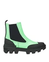 Bibi Lou Woman Ankle Boots Acid Green Size 10 Soft Leather In Green