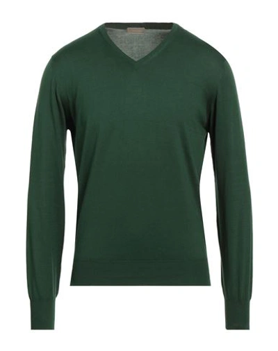 Cruciani Man Sweater Dark Green Size 40 Cotton