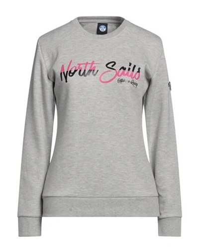 North Sails Woman Sweatshirt Grey Size M Cotton, Polyester