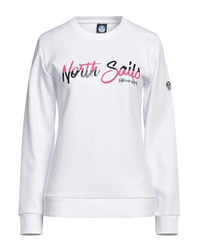 North Sails Woman Sweatshirt White Size M Cotton, Polyester
