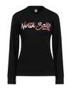 NORTH SAILS NORTH SAILS WOMAN SWEATSHIRT BLACK SIZE L COTTON, POLYESTER