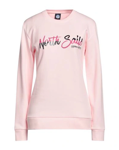 North Sails Woman Sweatshirt Light Pink Size L Cotton, Polyester