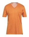 Gran Sasso Man T-shirt Tan Size 40 Linen In Brown