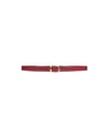 Emporio Armani Woman Belt Burgundy Size 38 Polyester, Polyurethane In Red