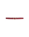 Emporio Armani Woman Belt Burgundy Size 36 Polyester, Polyurethane In Red