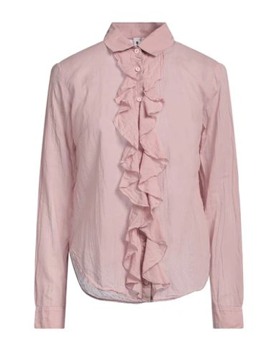 European Culture Woman Shirt Blush Size S Cotton, Viscose In Pink