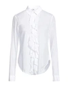 European Culture Woman Shirt White Size M Cotton, Viscose