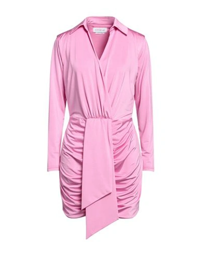 Cinqrue Woman Mini Dress Pink Size M Polyester, Elastane